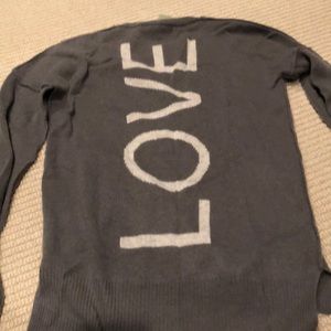 Gray “love” sweater